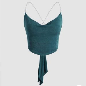 Cowlneck Pearl Cropped Tank